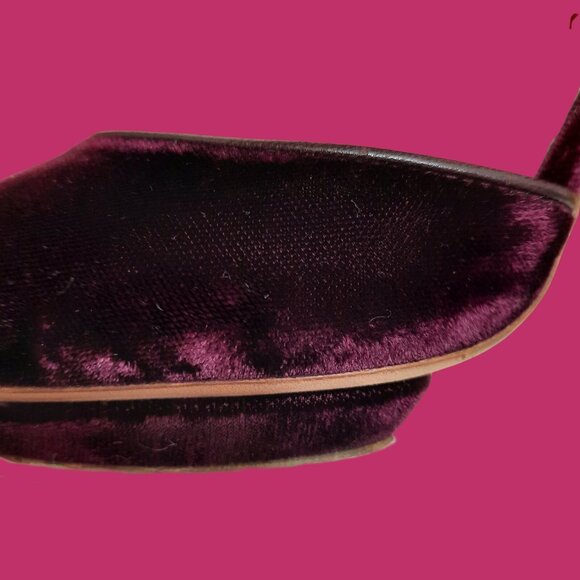 Rupert Sanderson Ravenna Burgundy Velvet Platform Heels EUR 40 US 10 Ankle Strap - Picture 8 of 9